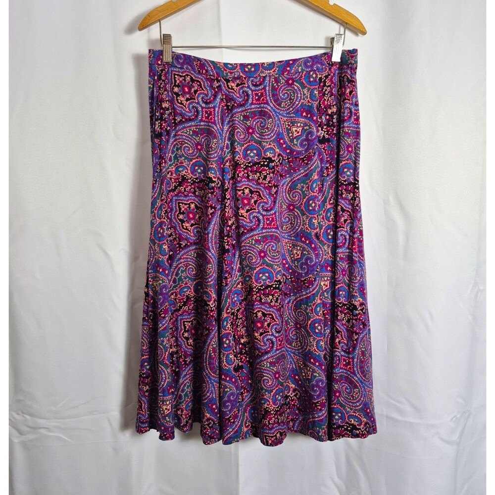 Vitnage Leslie Fay Women's Size 14 P Whimsygoth Ornate Paisley A Line Midi Skirt